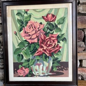 Paint by Number Vintage Roses Vase Boho